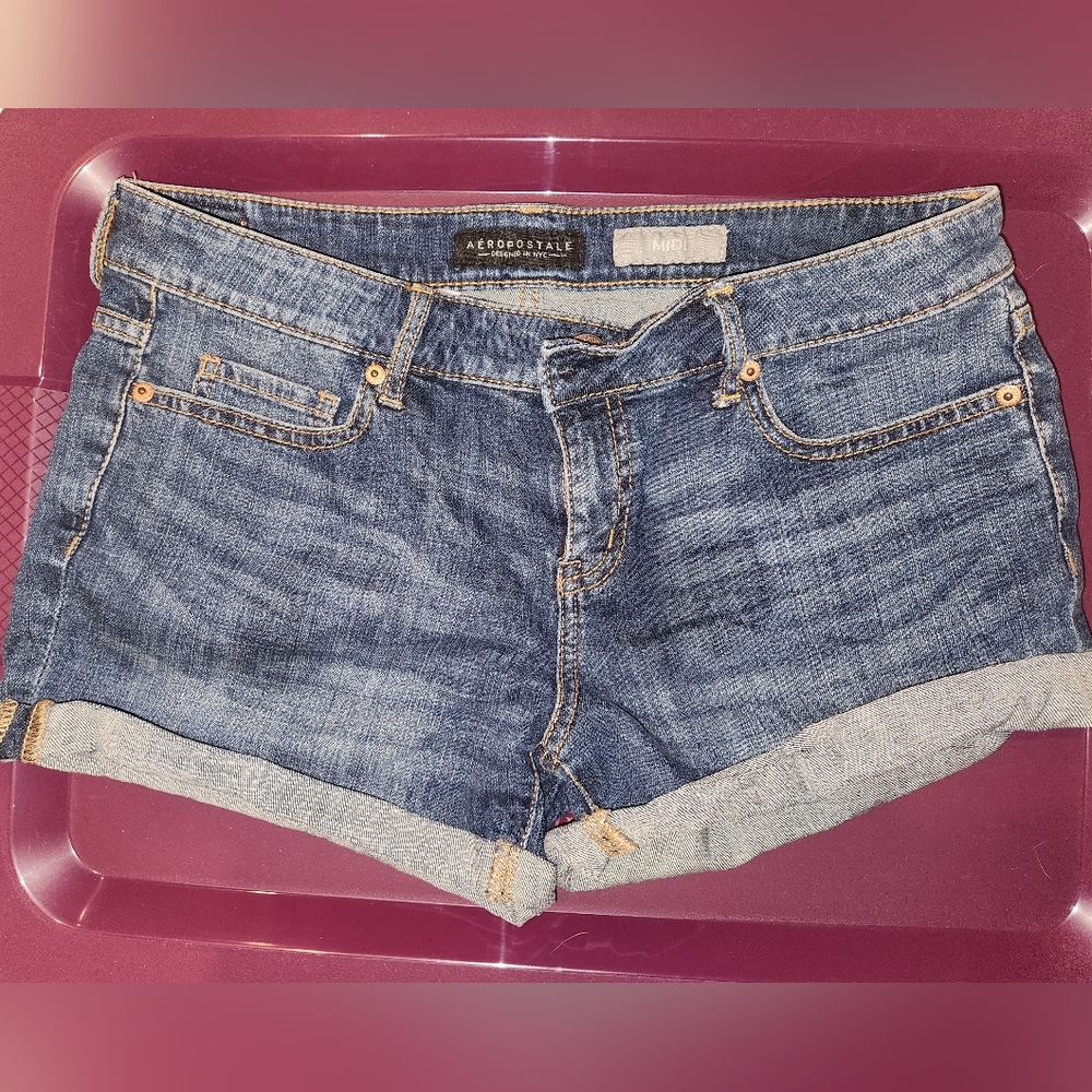 Midi jean shorts